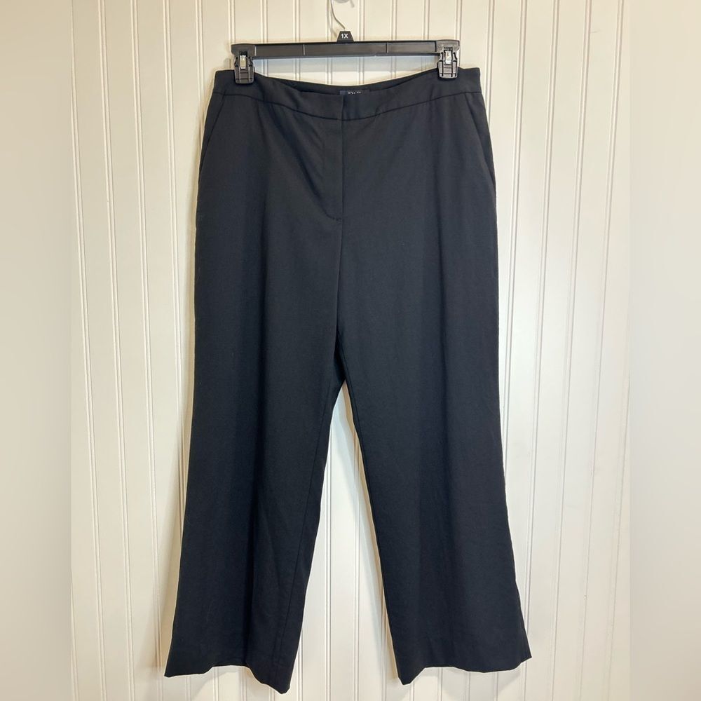 346 Brooks Brothers stretch Women's Elegant Black Wide Leg Trouser.98%wool - Picture 5 of 16